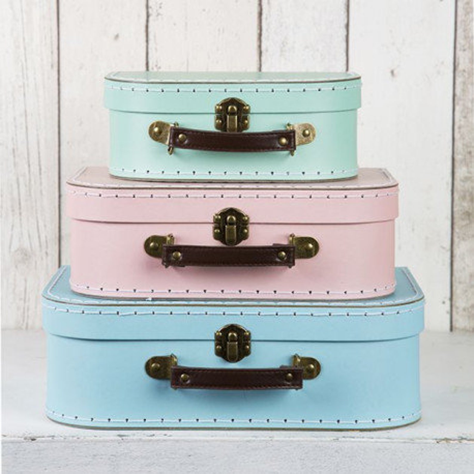 The set of 3 pastel suitcases Etsy