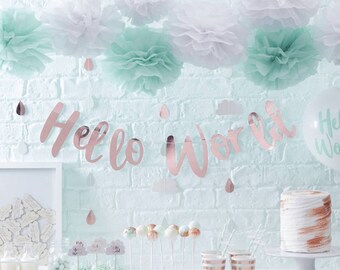 Wreath "Hello World" copper