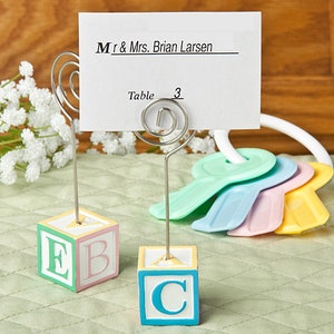 Marque place baptême baby shower cube jouet couleur pastel