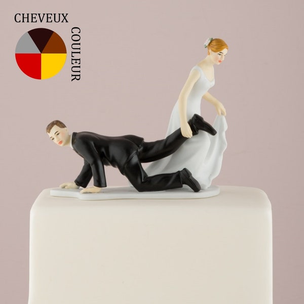 La figurine de mariage comique pour gâteau