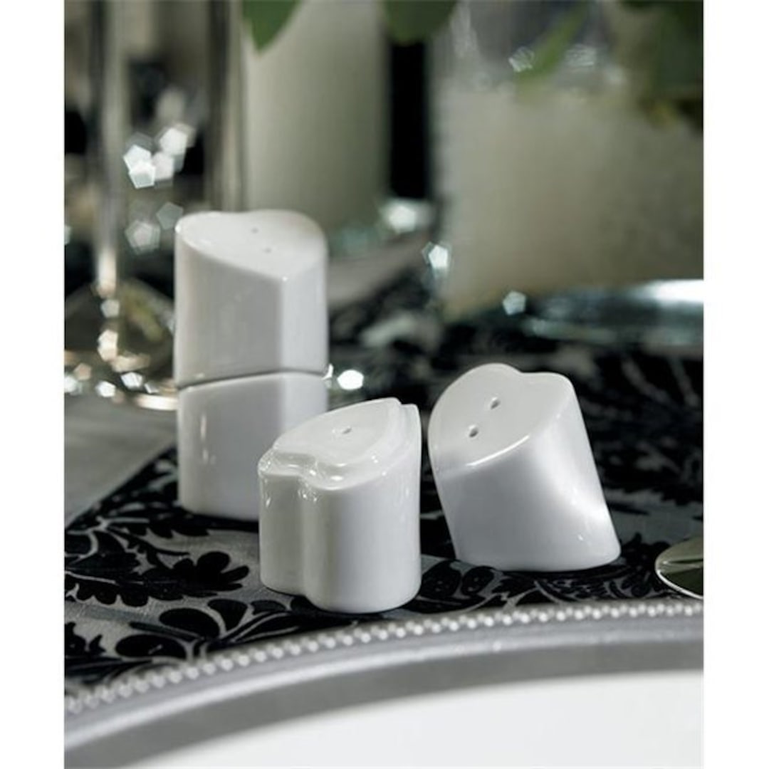 ASA 10391017 Salière Et Poivrière En Porcelaine Blanche 23 Cm - Moulin Élégant Pour Table
