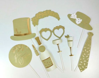 Le kit photoboth vert sauge et or pour animation mariage