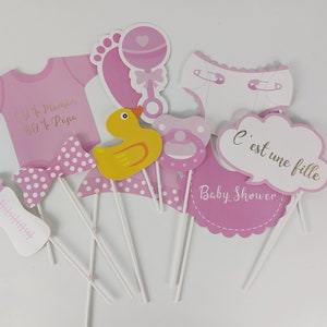 Le kit photobooth rose bébé fille 11 accessoires