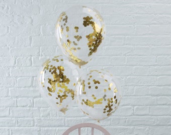 The 5 gold confetti balloons