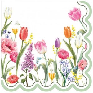 The 16 floral field recyclable paper napkins image 1