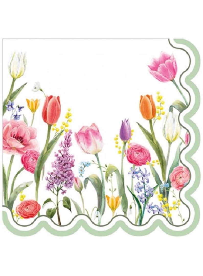 The 16 floral field recyclable paper napkins image 1