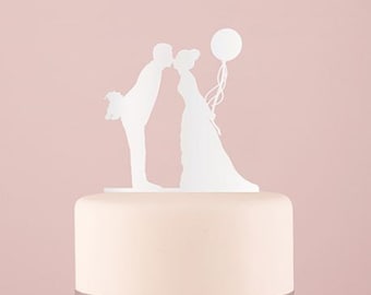 Figure silhouette couple wedding acrylic cake pick