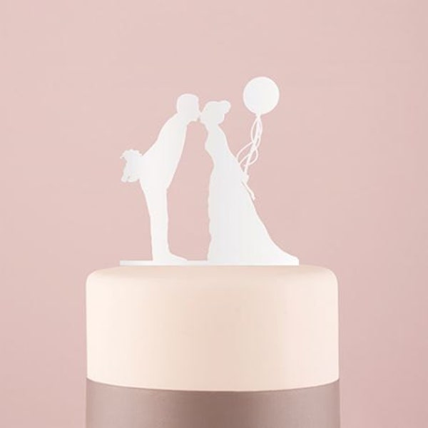 Figurine silhouette couple pic à gâteau pour mariage en acrylique