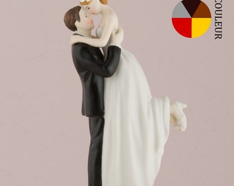 Figurine de mariage romance en porcelaine pour gateau