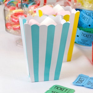 Les 5 boites à pop corn à rayures (10 coloris)