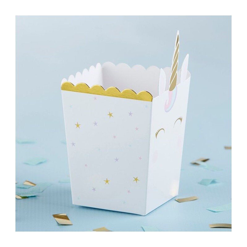 12-Pack Unicorn Party Popcorn Boxes – Magical Birthday Tableware