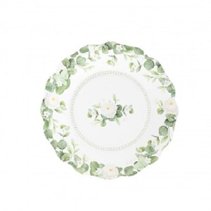 Les 8 assiettes romantique green 21cm en carton compostable