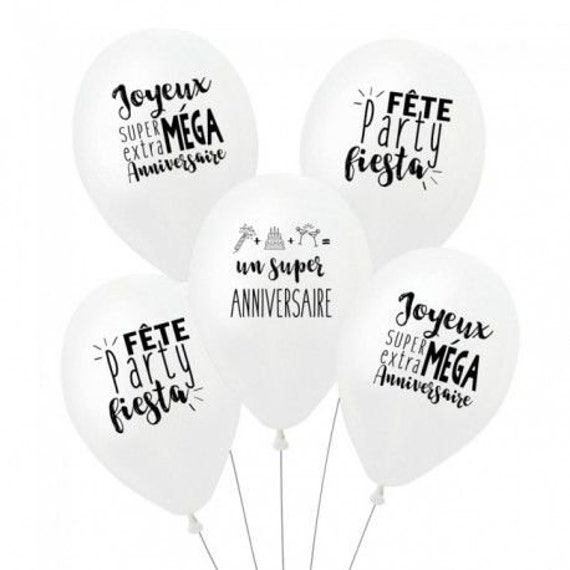 The 5 White And Humorous Birthday Balloons Etsy