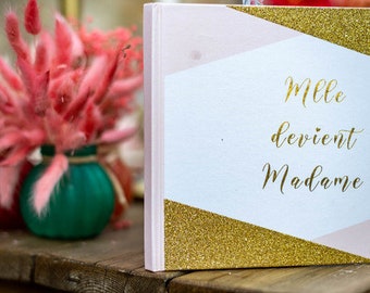 Pink and gold bachelorette party guestbook