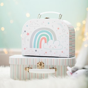 The unicorn suitcase urn / kit of 2 pull-out suitcases for birthday image 1