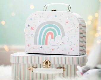 The unicorn suitcase urn / kit of 2 pull-out suitcases for birthday