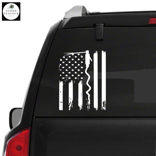 Amerikaanse vlag lasser vinyl sticker / boog toorts lasser sticker / lasser cadeau / Amerikaanse vlag sticker