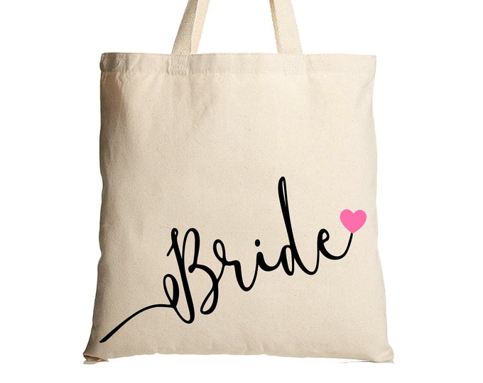 Bride Canvas Tote Bag-Wedding Tote Bag-Bridesmaid Tote Bag-Bride To Be-Wedding Party
