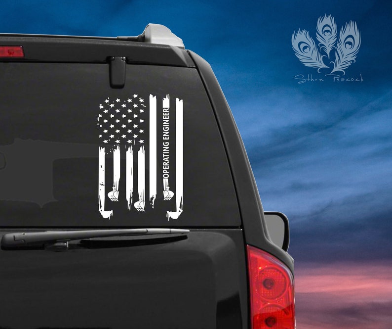 Operator Engineer American Flag Decal Sticker / Heavy | Etsy