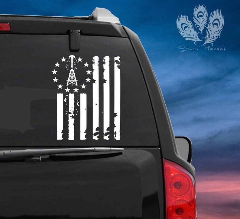 Oilfield Flag Vinyl Decal Sticker Oilfield Gift Oilfield Etsy