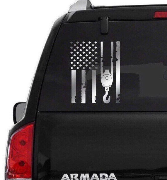 Crane Operator Flag Decal In Chrome Vinyl Crane Flag Decal Etsy