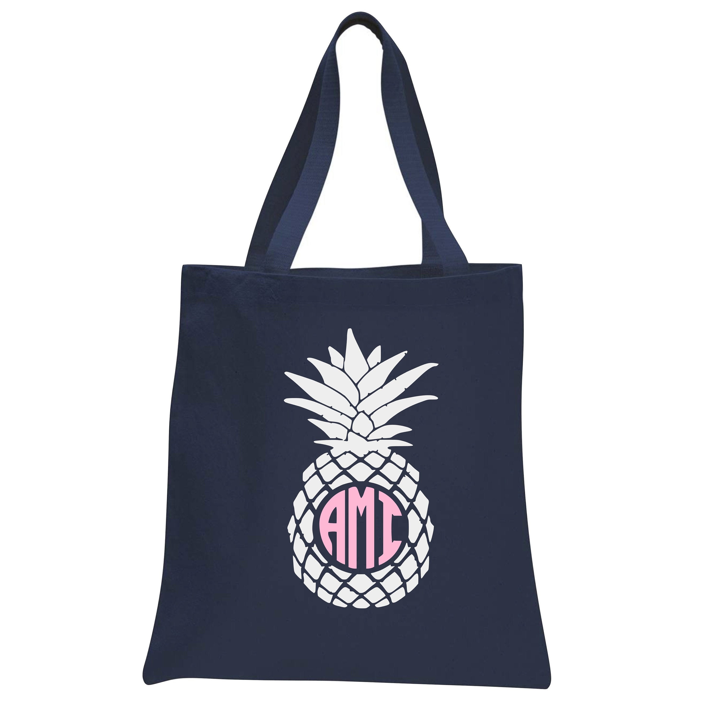 Blue Pineapple Canvas Tote Bag Handbag Purse for Women Blue Pineapple Canvas Tote Bag Handbag Purse for Women
