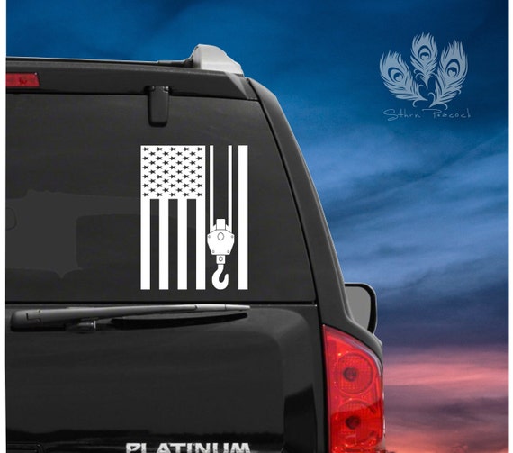 Download Crane Operator American Flag Hook Decal Sticker Crane Etsy