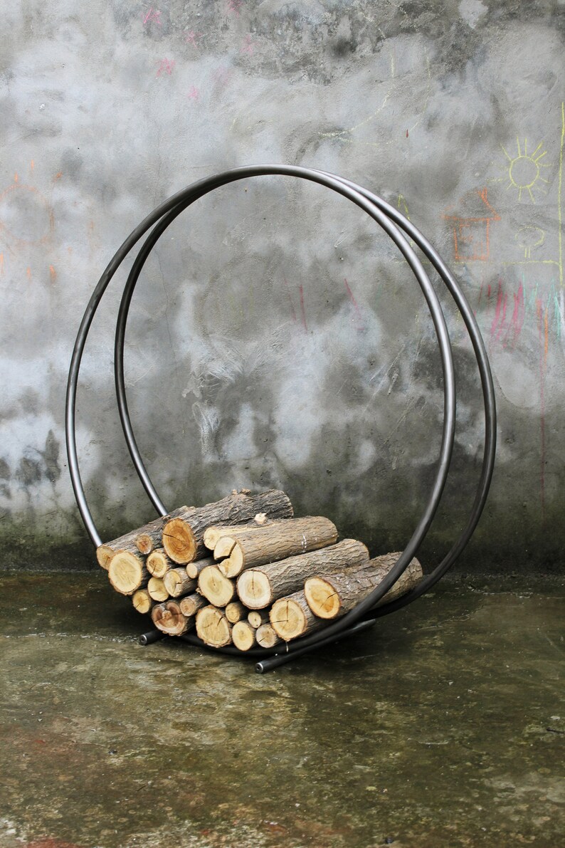 Firewood Holder Round Firewood Rack Indoor Outdoor Fireplace Etsy
