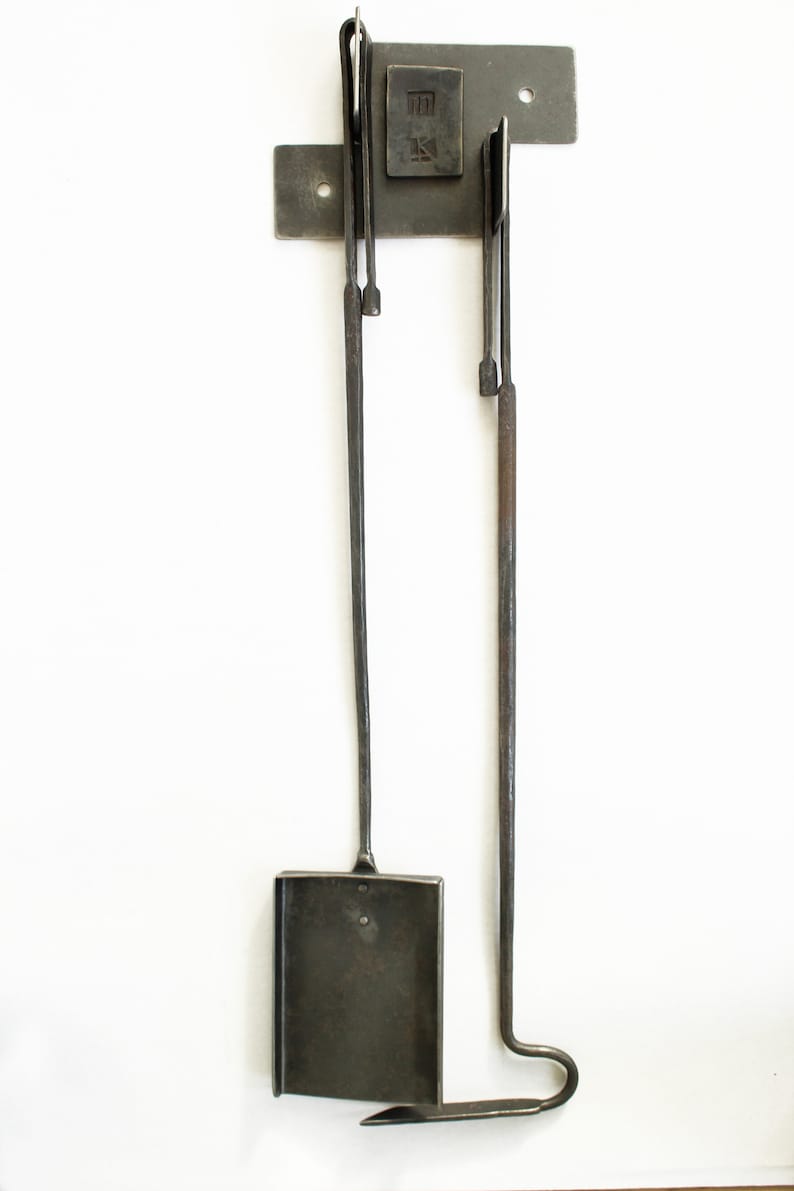 Hanging fireplace tools modern Wall fireplace tools set Hand Etsy