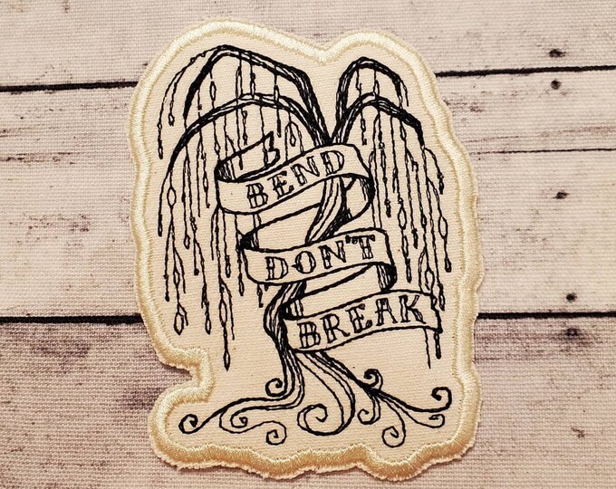Bend Don't Break Patch, Iron on Patch, Sew On Patch, Embroidery, Patch, Applique, Collectable, Made In USA, Handmade