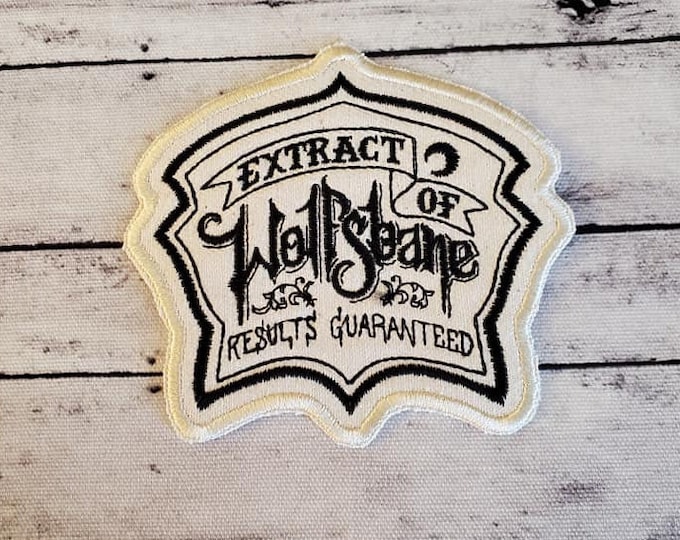 Wolfsbane, Iron on Patch, Sew On Patch, Embroidery, Apothecary, Patch, Applique, Collectable, Made In USA, Handmade