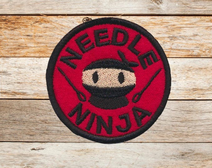 Needle Ninja, Iron on Patch, Sew On Patch, Embroidery, Patch, Applique, Collectable, Made In USA, Handmade, Crafty Patch, Sewing Patch