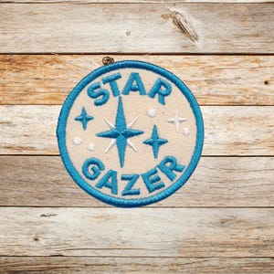 Star Gazer Patch: Embroidered Iron-On Applique, Made in USA