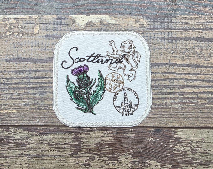 Scotland Passport Patch: Embroidered Iron-On Applique