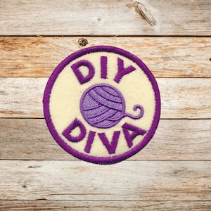 DIY Diva, Iron on Patch, Sew On Patch, Embroidery, Patch, Applique, Collectable, Made In USA