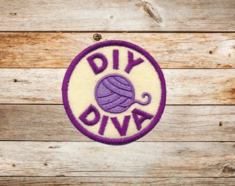 DIY Diva Iron-On Patch: Embroidered Applique, Made in USA