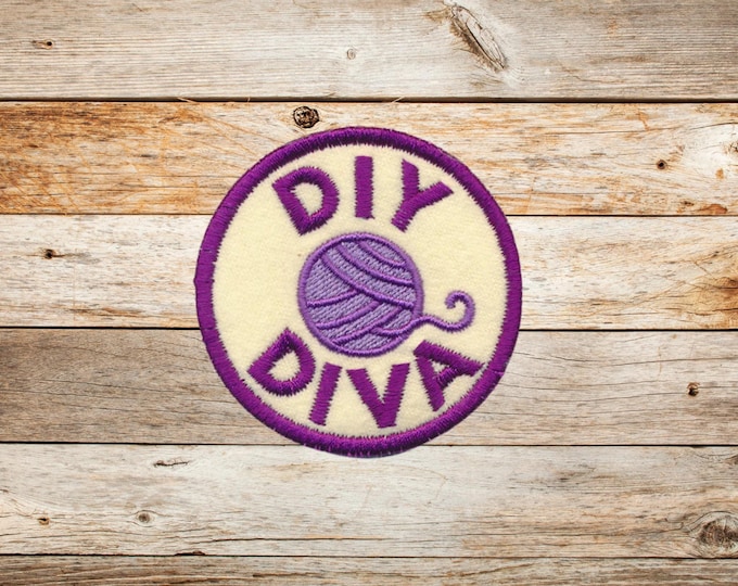 DIY Diva, Iron on Patch, Sew On Patch, Embroidery, Patch, Applique, Collectable, Made In USA