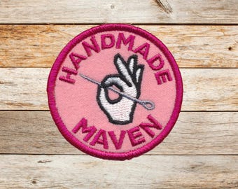 Handmade Maven Patch, Iron on Patch, Sew On Patch, Embroidery, Patch, Applique, Collectable, Made In USA, Handmade