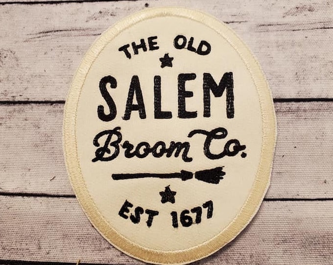 Old Salem Broom Co. Patch: Embroidered Iron-On Applique
