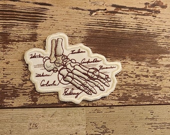 Anatomical Foot, Iron on Patch, Sew On Patch, Embroidery, Patch, Applique, Collectable, Made In USA, Handmade
