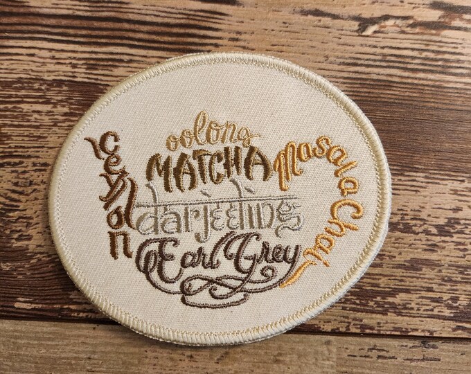 Tea Kettle, Iron on Patch, Sew On Patch, Embroidery, Patch, Applique, Collectable, Made In USA, Tea Patch, Matcha Tea, Earl Grey, Oolong