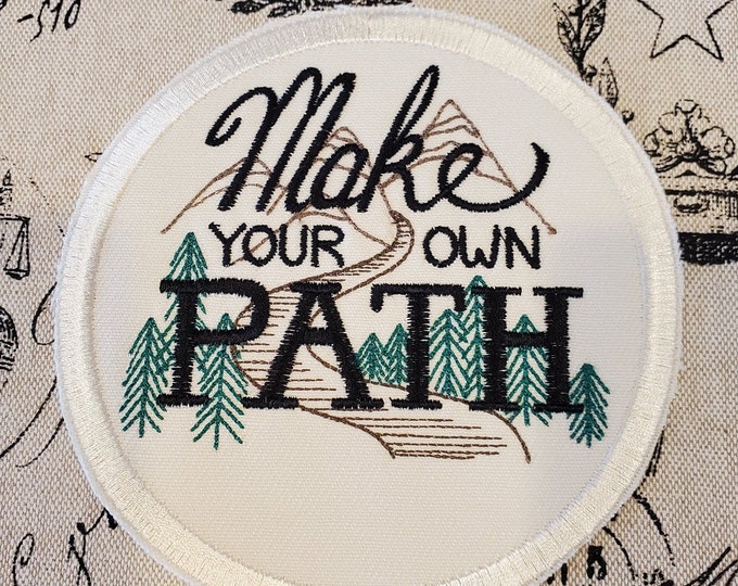 Make Your Own Path Embroidered Patch: Iron On/Sew On Applique