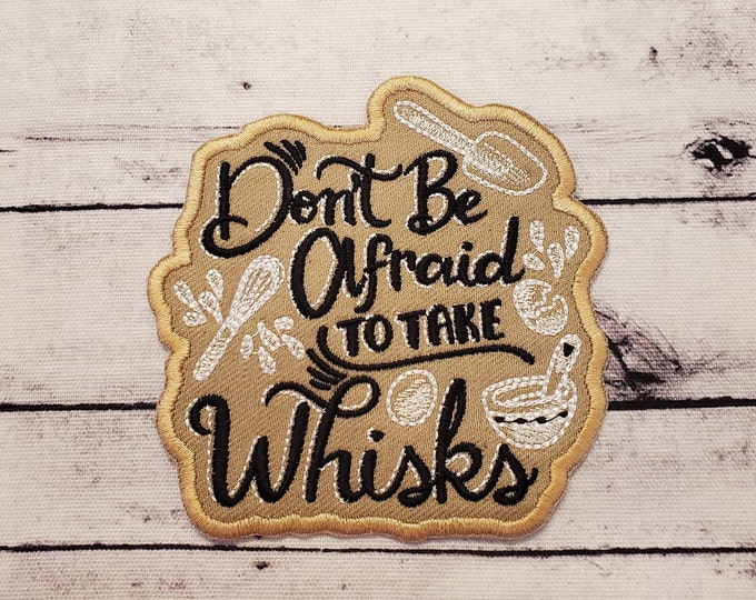 Take Whisks Embroidered Patch: Iron On/Sew On Applique