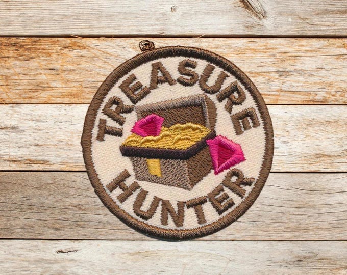 Treasure Hunter, Iron on Patch, Sew On Patch, Embroidery, Patch, Applique, Collectable, Made In USA, Handmade