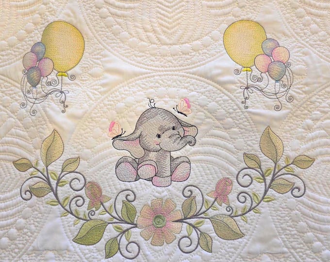 Embroidered Baby Scripture Quilt: Personalized Birth Announcement Blanket