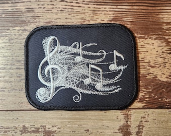 Shadow Music, Iron on Patch, Sew On Patch, Embroidery, Patch, Applique, Collectable, Made In USA, Handmade