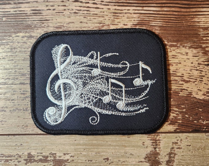 Shadow Music, Iron on Patch, Sew On Patch, Embroidery, Patch, Applique, Collectable, Made In USA, Handmade