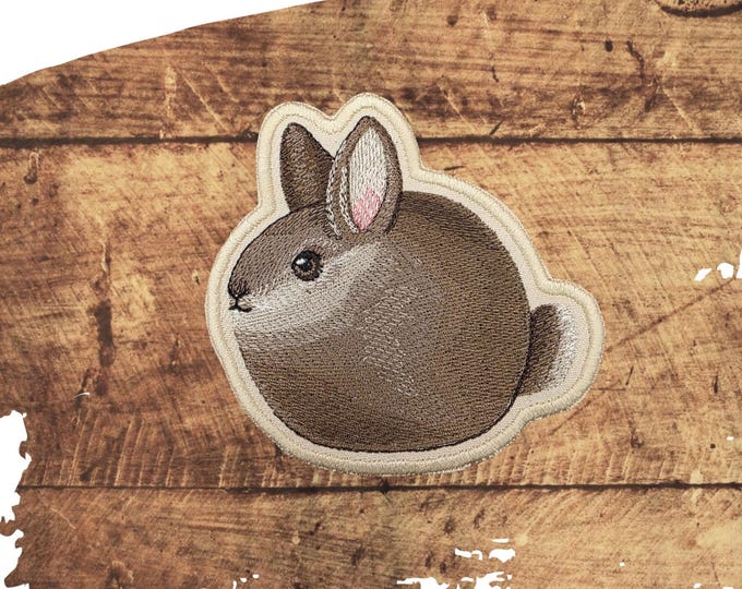 Chubby Bunny Patch: Embroidered Applique, Iron On / Sew On