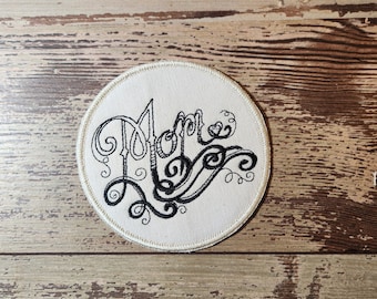 Dad or Mom Tattoo Patch, Iron on Patch, Sew On Patch, Embroidery, Patch, Applique, Collectable, Made In USA, Handmade