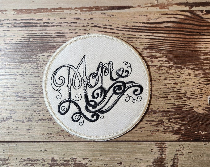 Dad or Mom Tattoo Patch, Iron on Patch, Sew On Patch, Embroidery, Patch, Applique, Collectable, Made In USA, Handmade